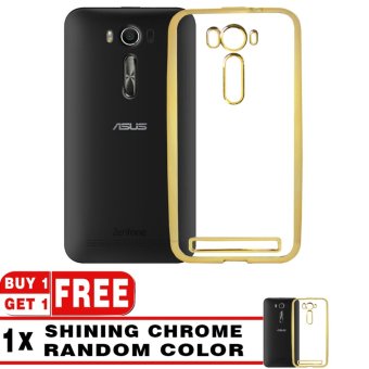 BUY 1 GET 1 | Softcase Silicon Jelly Case List Shining Chrome for Asus Zenfone 2 Laser ZE500KL - Gold + Free Softcase List Chrome Random Color