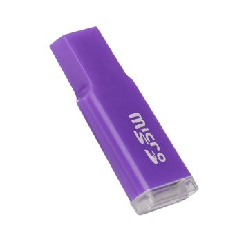 High Speed Mini USB 2.0 Micro SD TF T-Flash Memory Card Reader Adapter Purple - intl