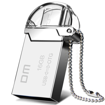 DM PD008 OTG Usb Flash Drive 16G Micro USB 2.0 Pendrive For Smartphone Metal Waterproof (Silver) - intl