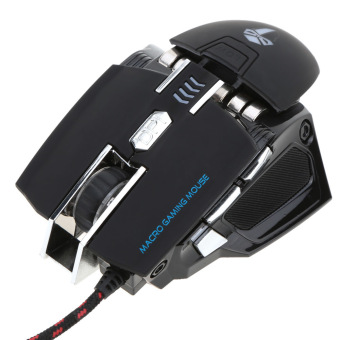 LUOM Profesional Gaming Mouse/tikus kabel optik 7 kunci 4000DPI makro Rekaman yang dapat disesuaikan untuk penggunaan komputer PC kantor