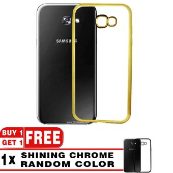 Softcase Silicon Jelly Case List Shining Chrome for Samsung Galaxy A3 2017 - Gold + Free Softcase List Chrome