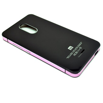 Hardcase Aluminium Tempered Glass Hard Case for Xiaomi Redmi Note 3 / Note 3 Pro - Black/Pink