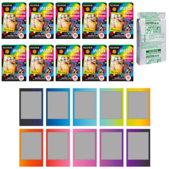 Fujifilm Instax Mini Rainbow Instant 100 Film for Fuji 7s 8 25 50s 70 90/ Polaroid 300 Instant Camera/ Share SP-1