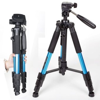 ZOMEI Q111 portabel profesional Tripod dengan panci kepala untuk kamera DSLR DV Canon Nikon Sony dan Universal Camare Magnesium paduan biru - International