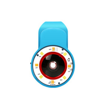 PAlight Portable Mini Selfie Fill Light 8 LED Spotlight Clip Fish-eye Lens for Mobile Phones (Blue)