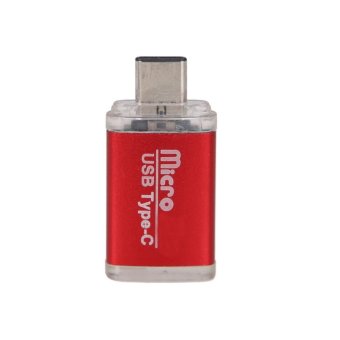 Mini Type- C USB 3.1 TF Memory Card Reader OTG Adapter (Red) - intl