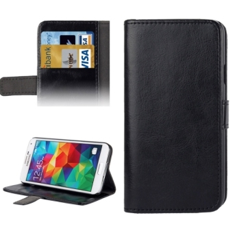 SUNSKY Crazy Horse Texture Leather Case with Credit Card Slot and Holder for Samsung Galaxy S5 / G900 (Black)