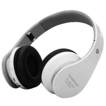 360DSC Foldable Wireless Bluetooth Headphone Headset Stereo Earphone with Mic - White - intl