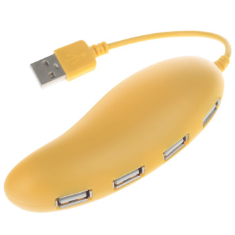 ZUNCLE Stylish Mango Style USB 2.0 4-Port Hub (Yellow)
