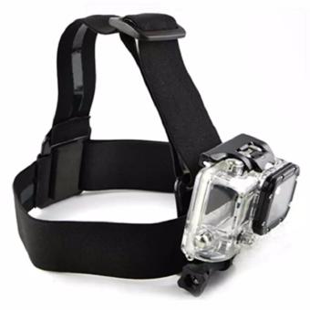 Elastic Adjustable Head Strap With Simple Anti-Slide Glue For Xiaomi Yi And GoPro - Black