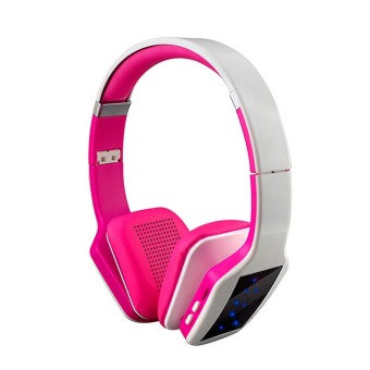 S650 Wireless Bluetooth Headphone 3D Stereo Subwoofer LED Light (White+Pink)