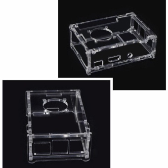 1PC Clear Case Enclosure Box fits for Raspberry Pi B+/2/3 Model with Cooling Fan - intl