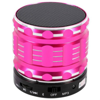 Hot Portable Mini Bluetooth Speakers Metal Steel Wireless Smart Hands Free Speaker Support SD Card For iPhone (Hotpink)