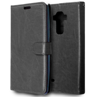 PU Leather Flip Stand Case Wallet Cover for LG G Stylo / LG G4 Stylus (Black)