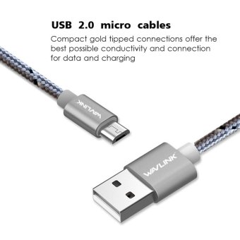 Wavlink 10pcs Micro USB Cable 3.3ft/1m, Wavlink Premium Nylon Braided USB 2.0 A Male to Micro B Data Sync and Charging Cable with Aluminum Connector for Samsung, HTC, Most Android Tablets and Cell Phones - intl