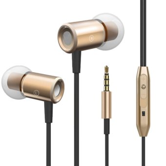Stereo Super Bass In-Ear Headset with Handsfree Microphone (Gold) - intl