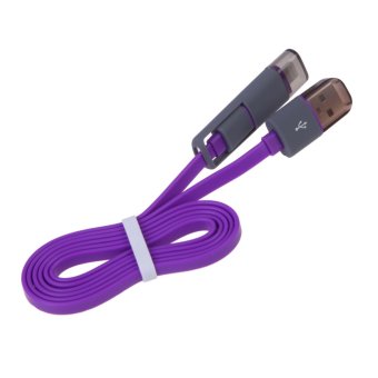 VAKIND 2-in-1 kabel Data USB Charger untuk iPhone (ungu)