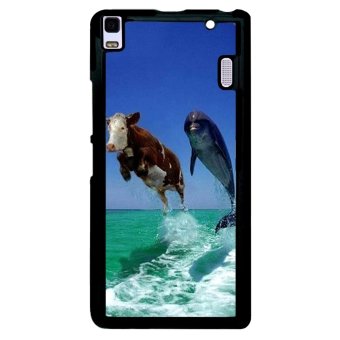 Dolphin Pattern Phone Case for Lenovo A7000 (Black)