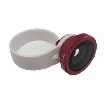 Lesung Universal Circle Clip Fisheye Lens 180 Degree for Smartphone - LX-C001 - Red