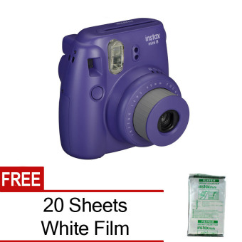 Fujifilm Instax Mini 8 Instant Film Camera - Grape + 20 White EdgeFilms - Intl