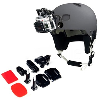Adjustment Curved Adhesive Helmet Front & Side Mount kit for GoPro HD Hero 1 2 3