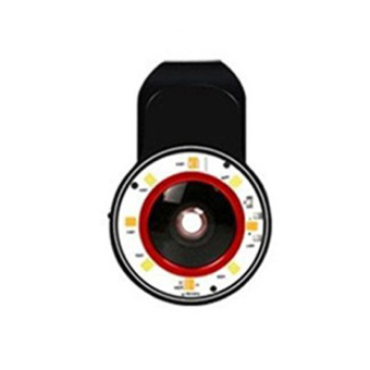 PAlight Portable Mini Selfie Fill Light 8 LED Spotlight Clip Fish-eye Lens for Mobile Phones (Black)
