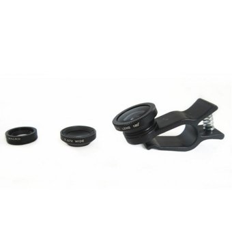 Universal Lesung Clip Lens Fisheye 3 in 1 for Smartphone - LX-U002 - Hitam