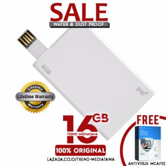 Original 100% Flashdisk 16GB PQI Card Drive i512 Kartu USB 2.0 COB (Waterproof + Dustproof ) Gratis Antivirus MC Afee - White