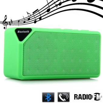 Mini X3 Wireless Bluetooth Speaker TF USB FM AUX Portable Speakerswith Mic Free Call for Android IOS(Green) - intl