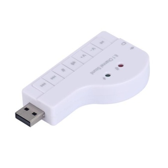 External USB 2.0 Virtual Audio Voice 8.1CH Sound Card Adapter White - intl