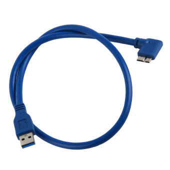 niceEshop 90 derajat ke atas SuperSpeed USB 3.0 Tyepe lelaki untuk mikro-B kabel bulat (0.6 m/2 kaki) dengan emas berlapis konektor