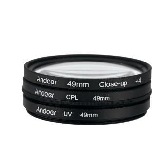 Andoer 49mm UV+CPL+Close-Up+4 Circular Filter Kit Circular Polarizer Filter Macro Close-Up Filter with Bag for Nikon Canon Pentax Sony DSLR Camera - intl