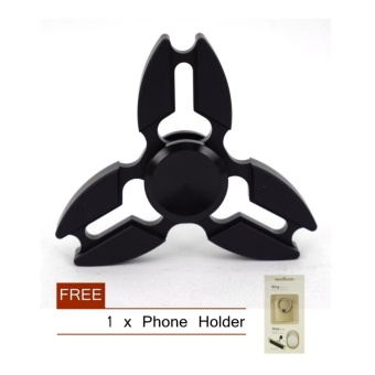 EDC Metal Hand Spinner Fidget Cube Toy + FREE Gift (Black) - intl