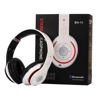 SH11 Wireless Bluetooth Headset Sport Folding Stereo Subwoofer (White)