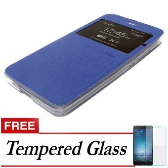 Ume Flip Cover untuk Asus Zenfone 2 ZE551ML - Biru + Gratis Tempered Glass