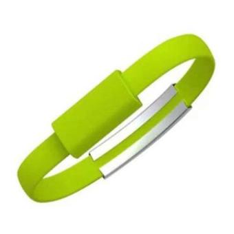 Universal Wrist Silicone Bracelet Micro USB to USB for Smartphone - Hijau