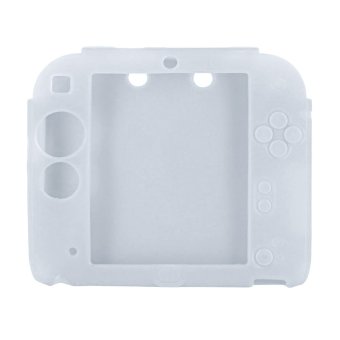 VAKIND karet silikon lembut kulit penutup Case dengan pelindung layar untuk Nintendo 2DS (putih)