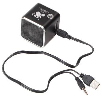 OEM High Quality TD-V26 Micro SD TF USB FM MP3 Portable Mini Digital Speaker - Black