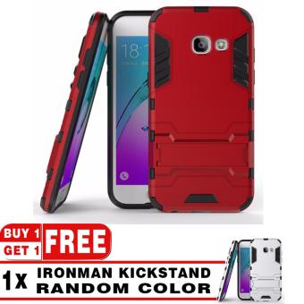 ProCase Shield Rugged Kickstand Armor Iron Man PC+TPU Back Covers for Samsung Galaxy A5 2017 - Red + Free ProCase IronMan Kickstand