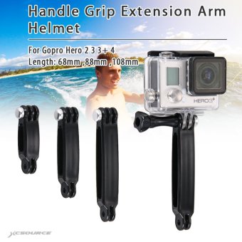 XCSource 3in1 Extension Tactical Handle Grip Extension Arm Pole Mount Helmet for GoPro Hero 2 3 3+ 4 OS260 (Black)