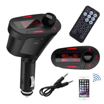 Car Kit MP3 Player Audio Wireless FM Transmitter Remote USB SD Card Aux In Dual Output - intl