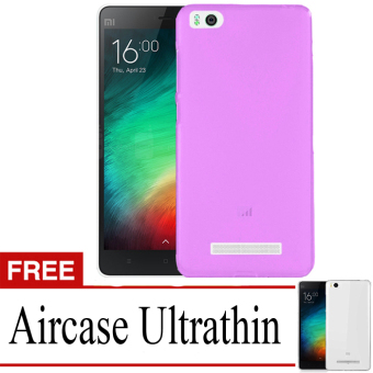 Case Ultrathin Soft Case for Xiaomi Mi4C - Ungu Clear + Gratis Ultrathin
