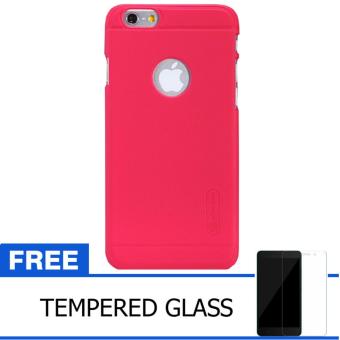 Nillkin For Iphone 6 / 6S Plus Super Frosted Shield Hard Case Original - Merah + Gratis Tempered Glass