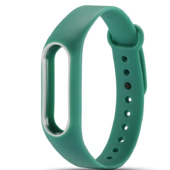 Lantoo Newest Replace Strap for Xiaomi Mi Band 2 MiBand 2 Silicone Wristbands Colorful Double Color Smart Bracelet for Xiomi Mi Band 2(green +white) - intl