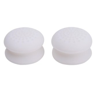 2Pcs 3D Silicone Protective Mashroom Case Cover Thumbstick Caps (White) - intl
