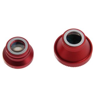 Lens Cup Fisheye Wide Angle Lens 180 Degree + Detachable 0.67X Wide and Macro Lens for iPhone 4 & 4S / Mobile Phone / Digital Camera - Merah