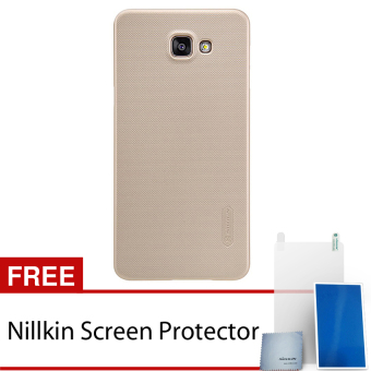 Nillkin For Samsung Galaxy A9 Pro / A9100 Super Frosted Shield Hard Case Original - Emas + Gratis Anti Gores Clear