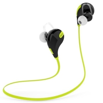 Mini Gym Sport Bluetooth Earphone with Microphone - QY7 - (Green)