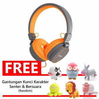 Bits Sport Beat Headphone Over Ear BT-008 Orange FREE Gantungan Kunci Karakter Bersuara dan Senter