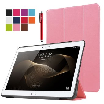 Moonmini PU Leather Flip Stand Case Cover with Auto Sleep/Wake Function for Huawei MediaPad M2 10 inch (Pink) - Intl - Intl